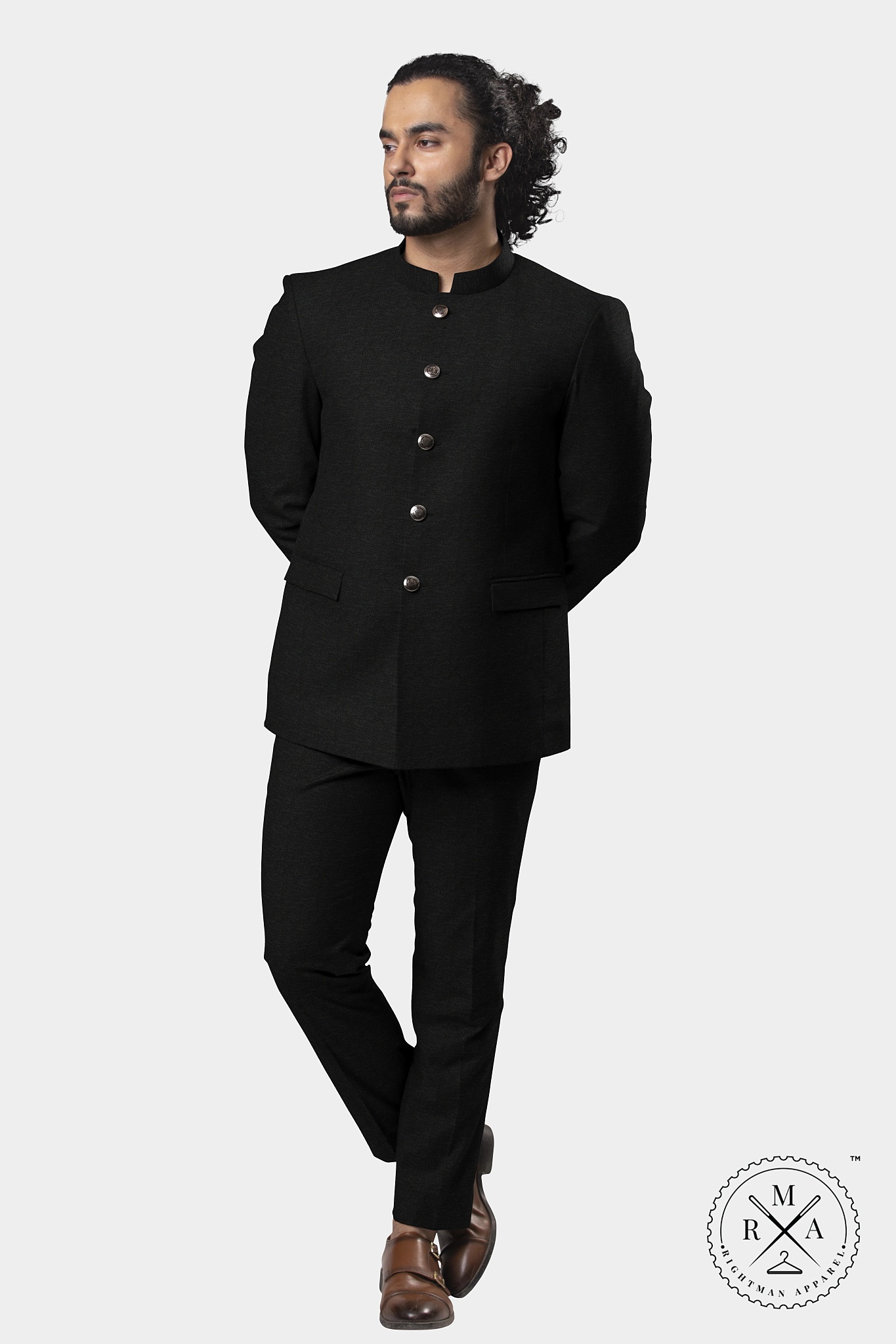 Black Velvet Jodhpuri Suit SU312